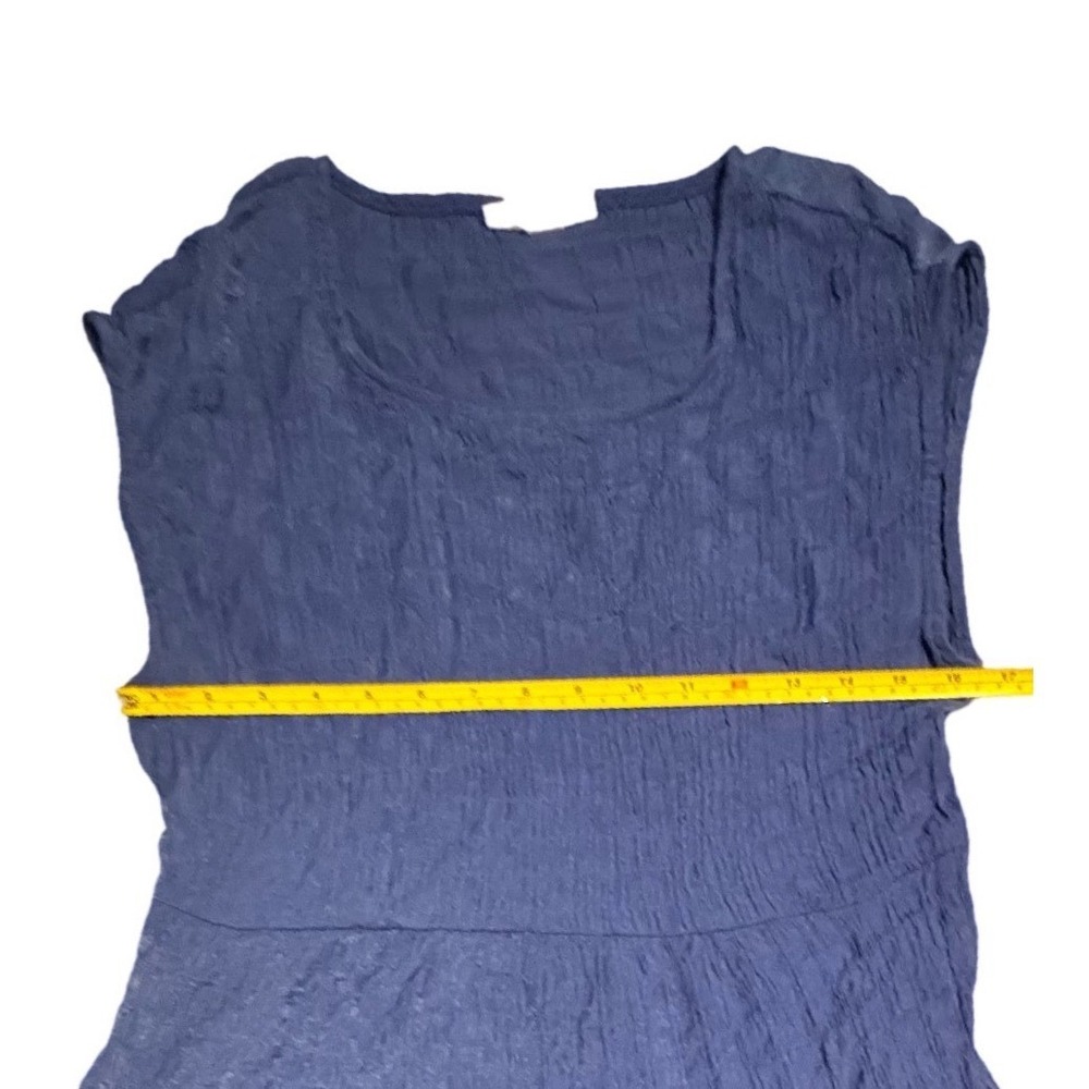Knox Rose Womens Royal Blue Crinkle Textured Tiered Mini Dress Sleeveless Size S - Picture 7 of 8